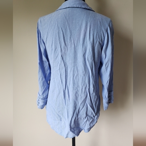 Soft Surroundings Half Button Blue Blouse Women's Size S. - Picture 2 of 7